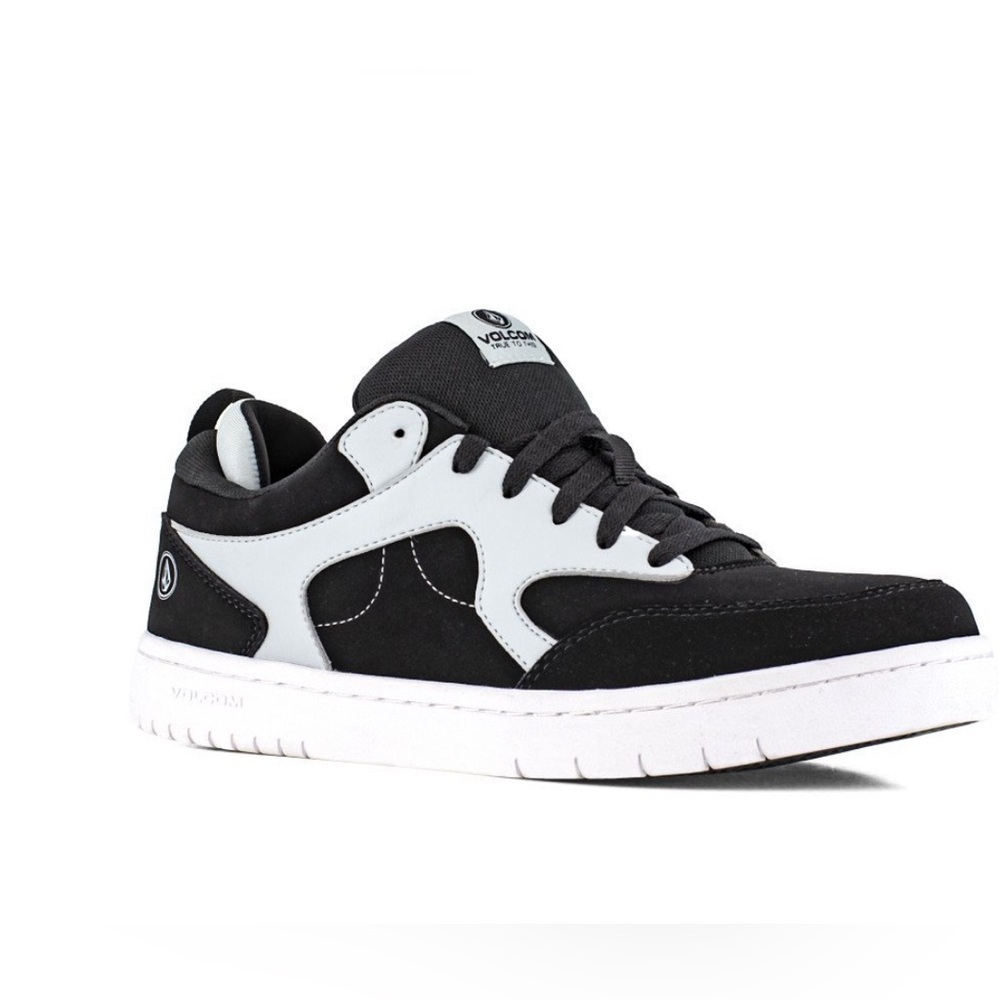 VOLCOM COMPOSITE TOE WEDGE SOLE METAL FREE WORK SHOE BLACK & WHITE VM30610